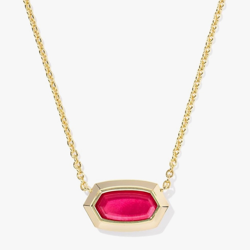 🆕 Kendra Scott Elisa Bezel Short Pendant Necklace, Fashion Jewelry for Women